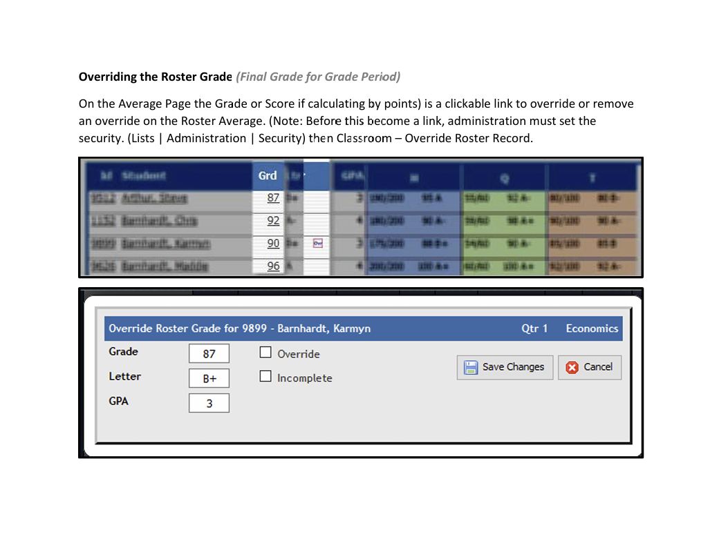 Grade Calculation Options & Formulas